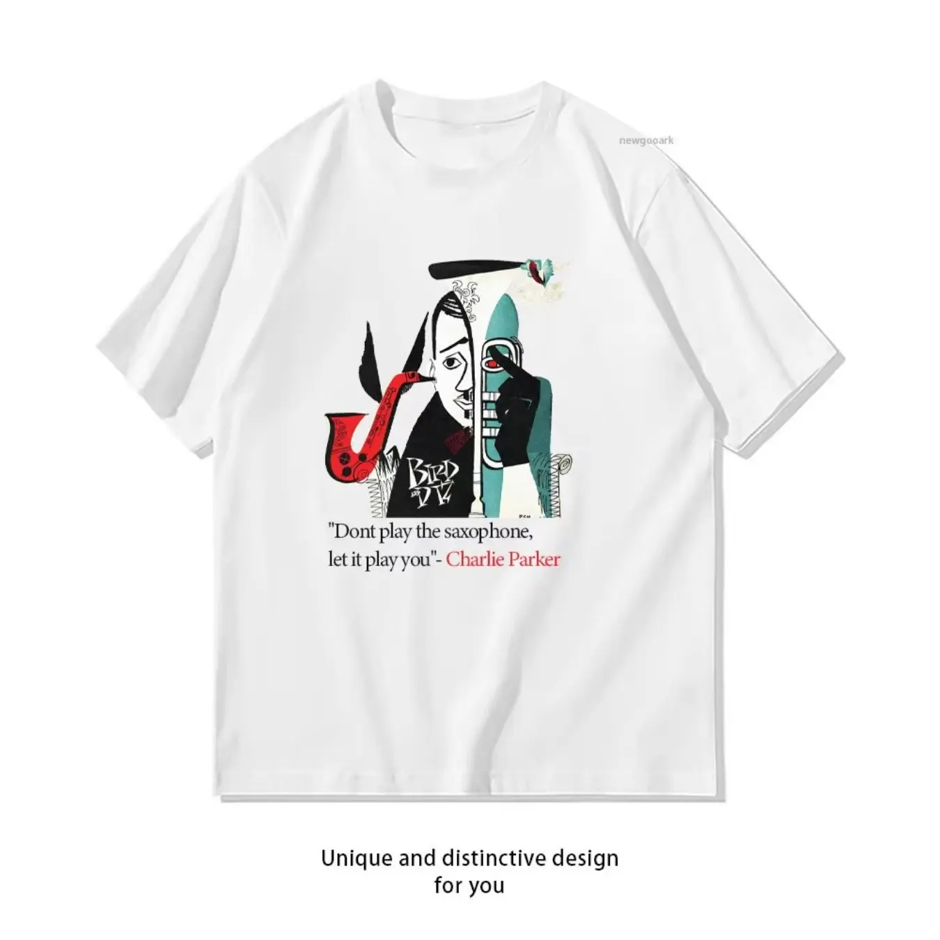 Jazz Cool Album Bird and Dis Cover Charlie Parker Quotes Retro Music Artist T-shirt Female and Male Pattern T-shirt