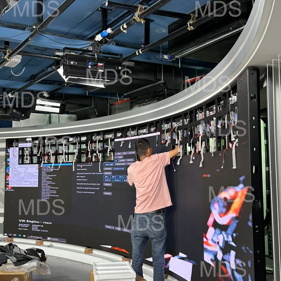 Full Color Big LED Wall Studio Curved LED Panel Indoor GOB Flexible LED Display Screen