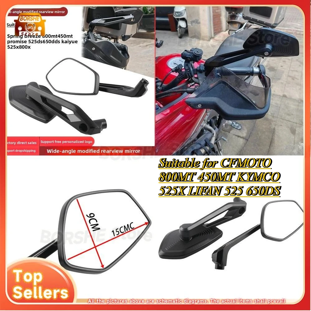 

Motorcycle Rearview Mirrors with Wide Angle View Suitable for CFMOTO 800MT 450MT KYMCO 525X LIFAN 525 650DS Modification