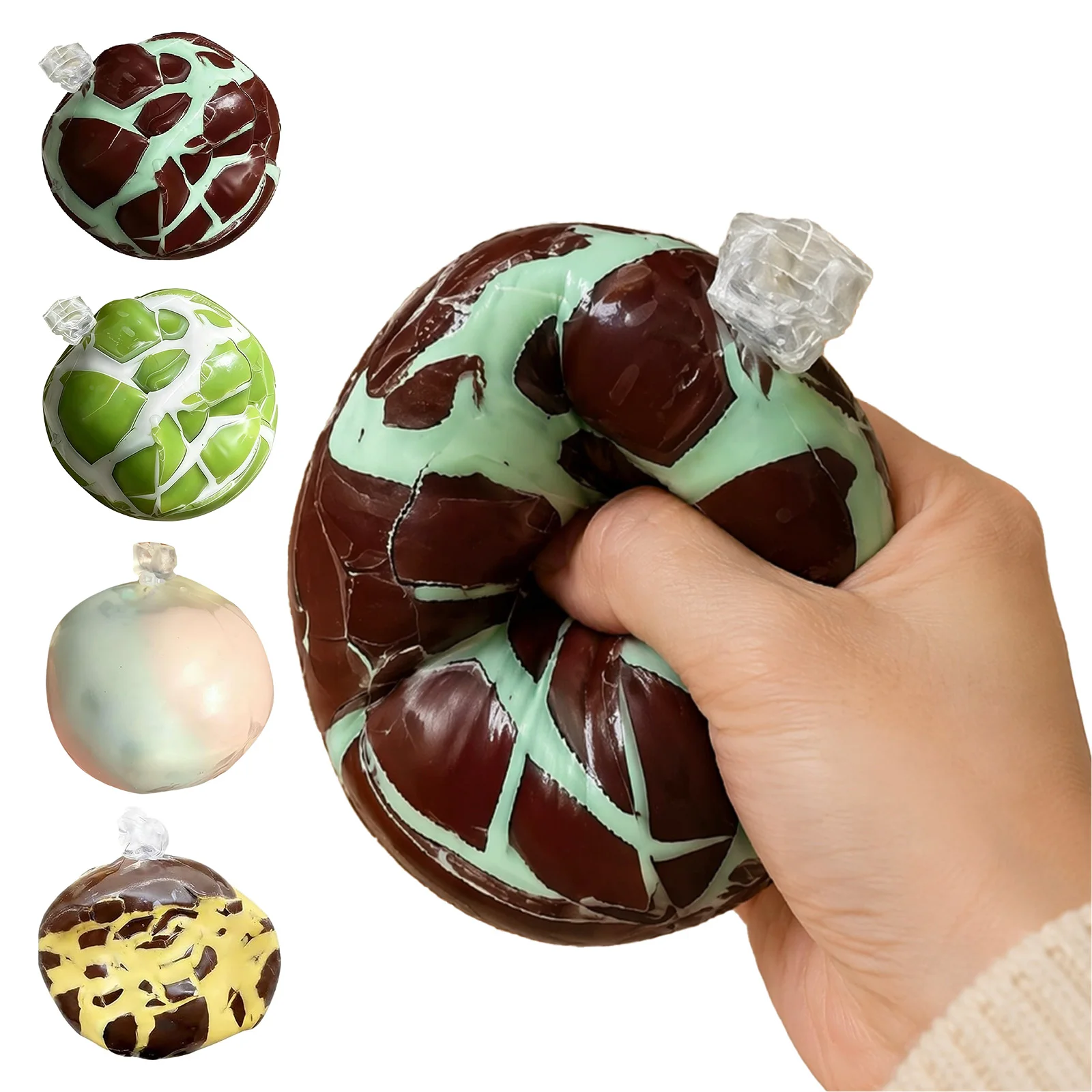 Snowball Stretchy Toys with Crackable Texture Crispy Chocolate Squeezable Toy Lightweight for Adults Kids School Birthday Gift