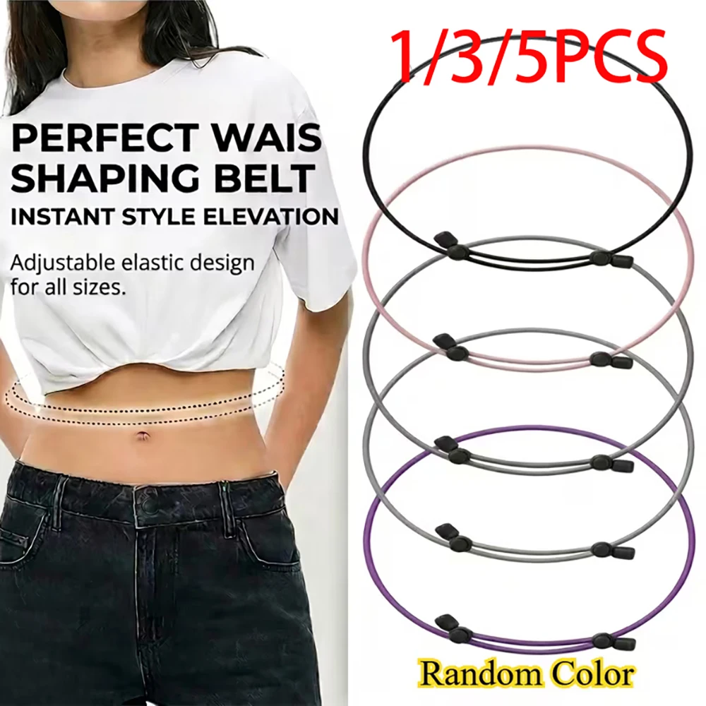 

DIY Clothing Ties, Adjustable Elastic Straps for Shirts, Style Changes, and Cutting Tools, 1/3/5 PCS, Random Colors
