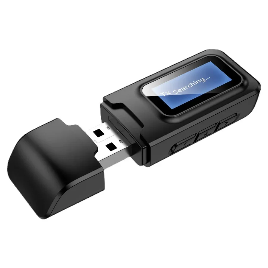 New USB Bluetooth 5.0 Transmitting And Receiving 2-In-1 TV Computer Audio Bluetooth Adapter With LCD Screen