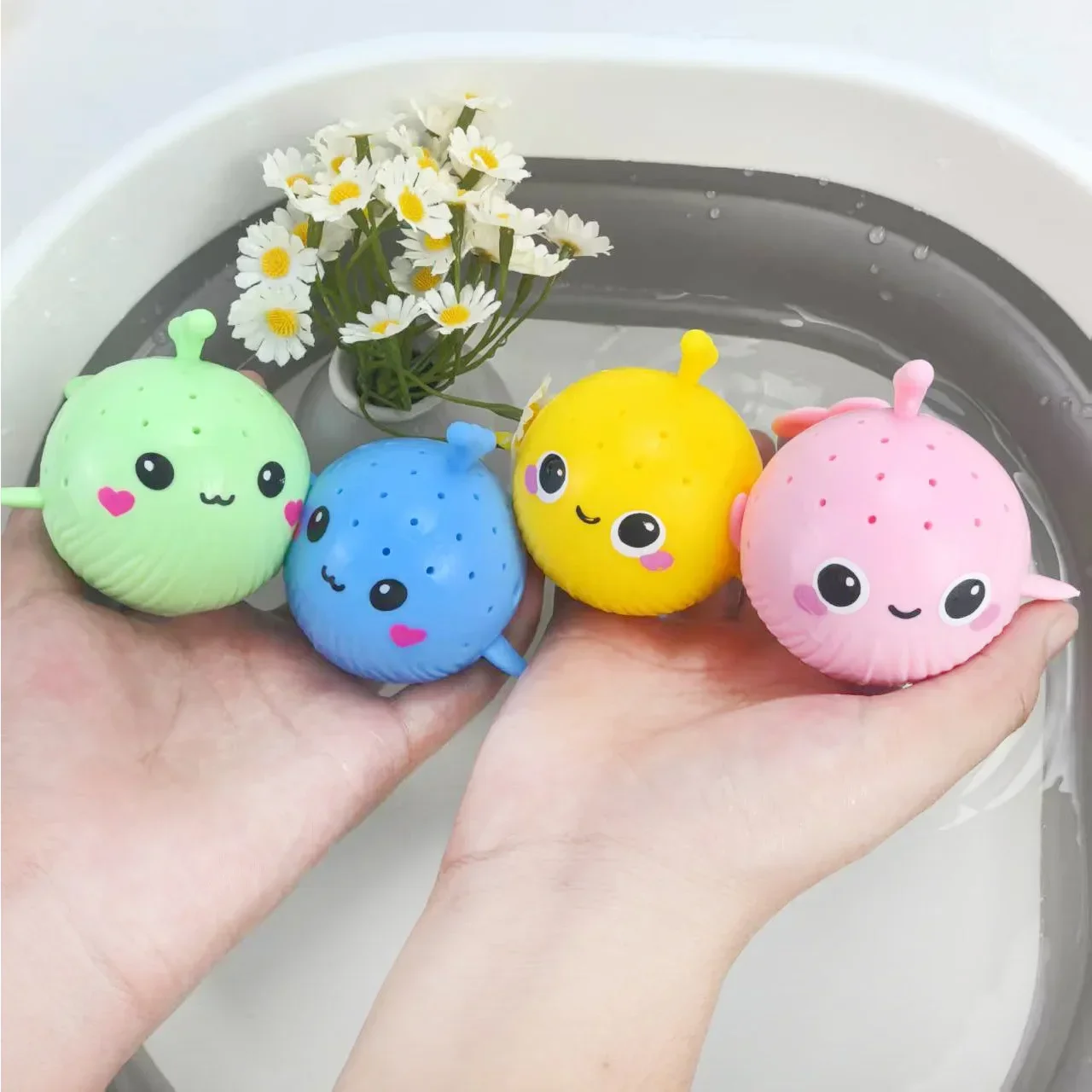Juguetes de Baño para Bebés, Esponja Absorbente de Agua, Ballena para Apretar, Juguetes Antiestrés, Juguete Acuático para Niños, Juguete Blandito para el Verano