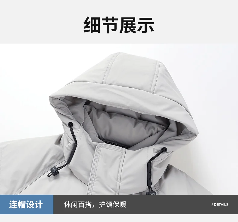 Doudoune en Duvet de Canard Blanc pour Homme, Manteau Chaud à Capuche pour l'Extérieur et l'Hiver