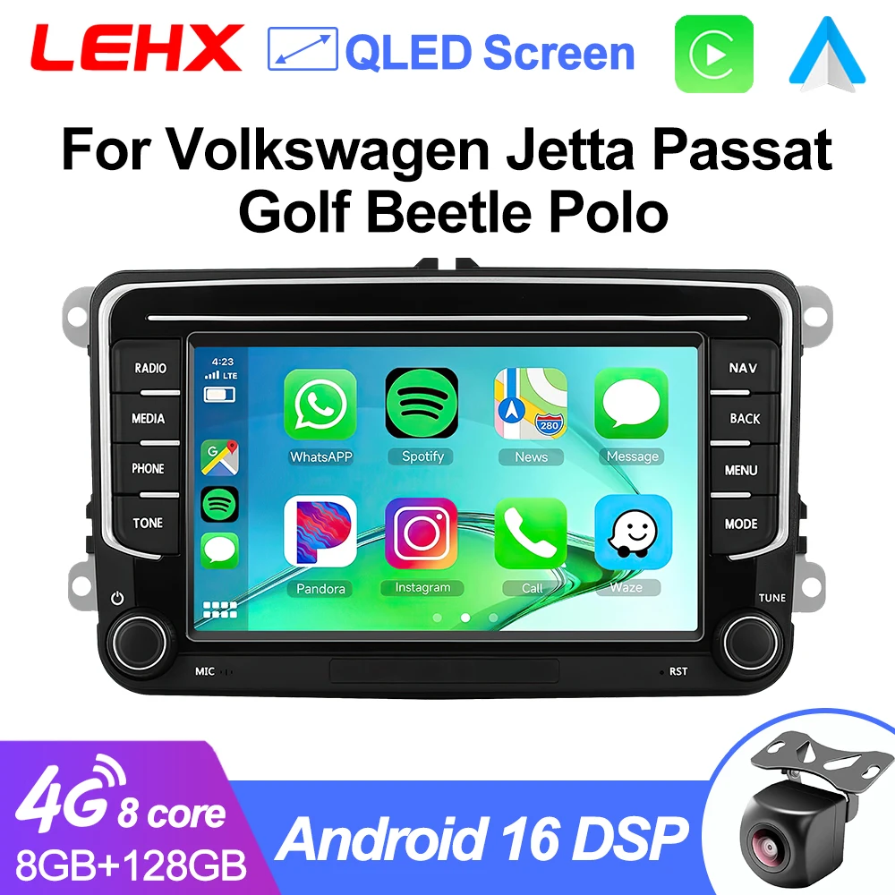 LEHX Android 16 Octa Core Car Radio Carplay WIFI GRS For