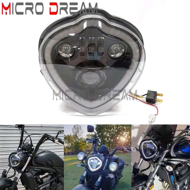 

For Kawasaki Vulcan S 650 EN650 2015-2021 Motorcycle LED Headlight Assembly 12V High Low Beam DRL Running Lamp Headlamp 32W/60W