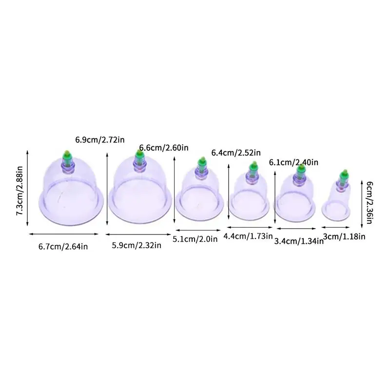 

12Pcs Detox Anti Cellulite Cans Healthy Care Jars Arabic Vacuum Cupping Sets With Pumping Gun Suction Cups Back Massage Body Cup