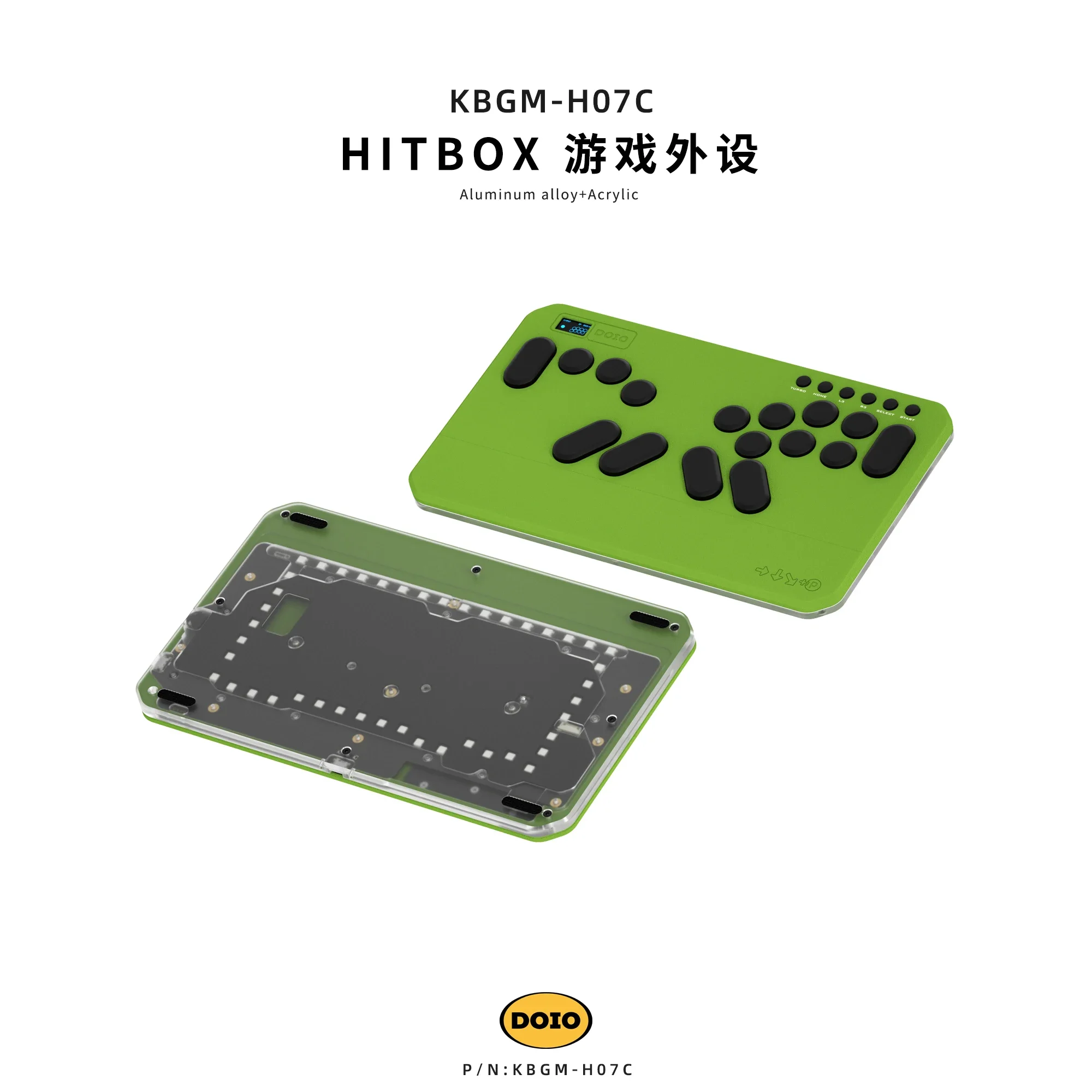 DOIO HITBOX KBGM-H07C Mini teclado de aleación de aluminio PBT ergonómico periférico de juego teclado personalizado compatible con PS4 PS5 Switch PC Steam