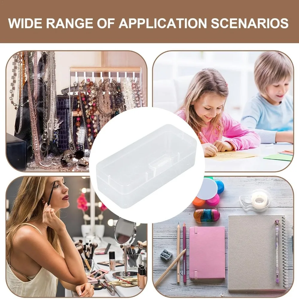 Large Capacity Plastic Pencil Box Multifunctional Transparent Storage Box With Buckled Waterproof Rectangular Container