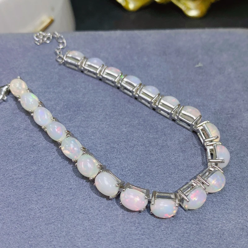 Natural Opal Bracelet for women silver 925 jewelry luxury gem stones 18k gold plated free shiping items