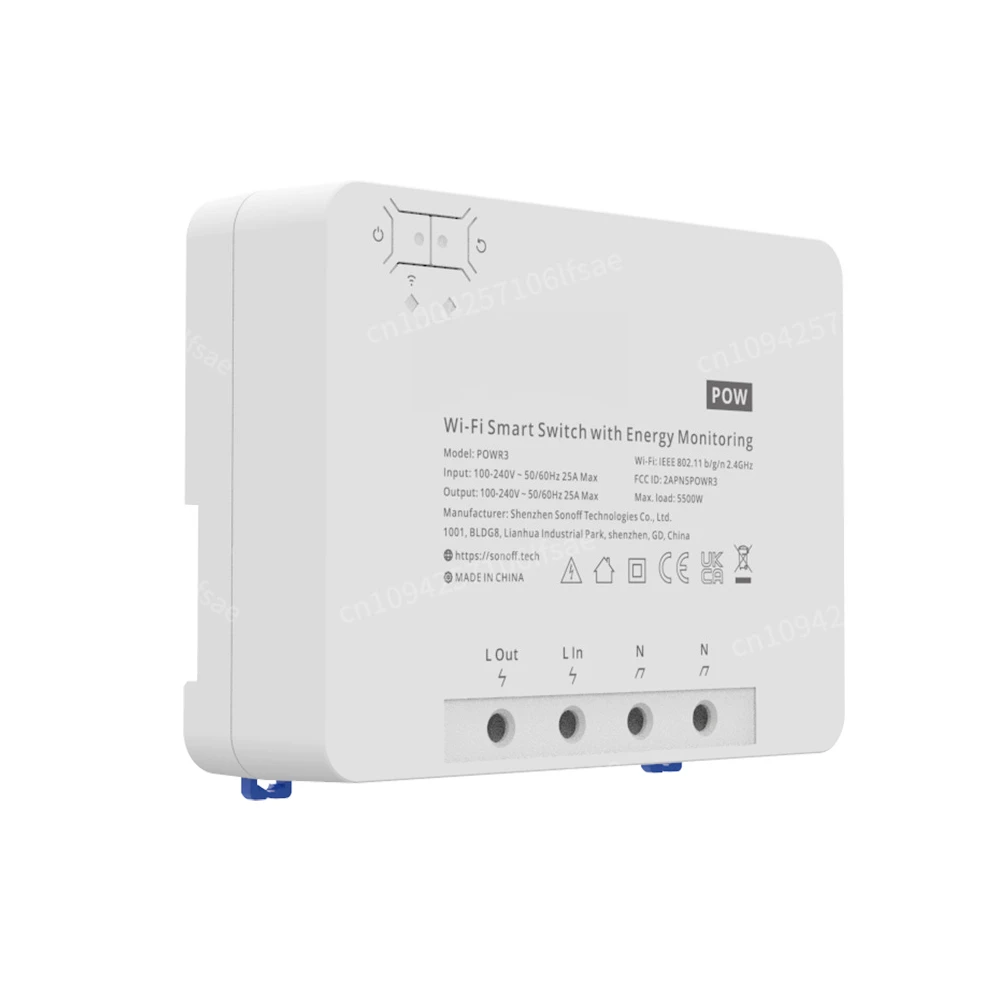 POWR3 25A High Power Meter Switch WiFi Smart Meter Switch Power Monitor Works With Alexa Google Home Yandex Alice eWeLin