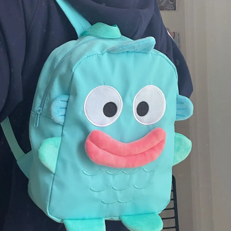 Hangyodon – sac à dos amusant de grande capacité pour étudiant, sac de changement avec lanière en peluche, oreiller de cou à capuche, jouet pour enfants, Bracelet