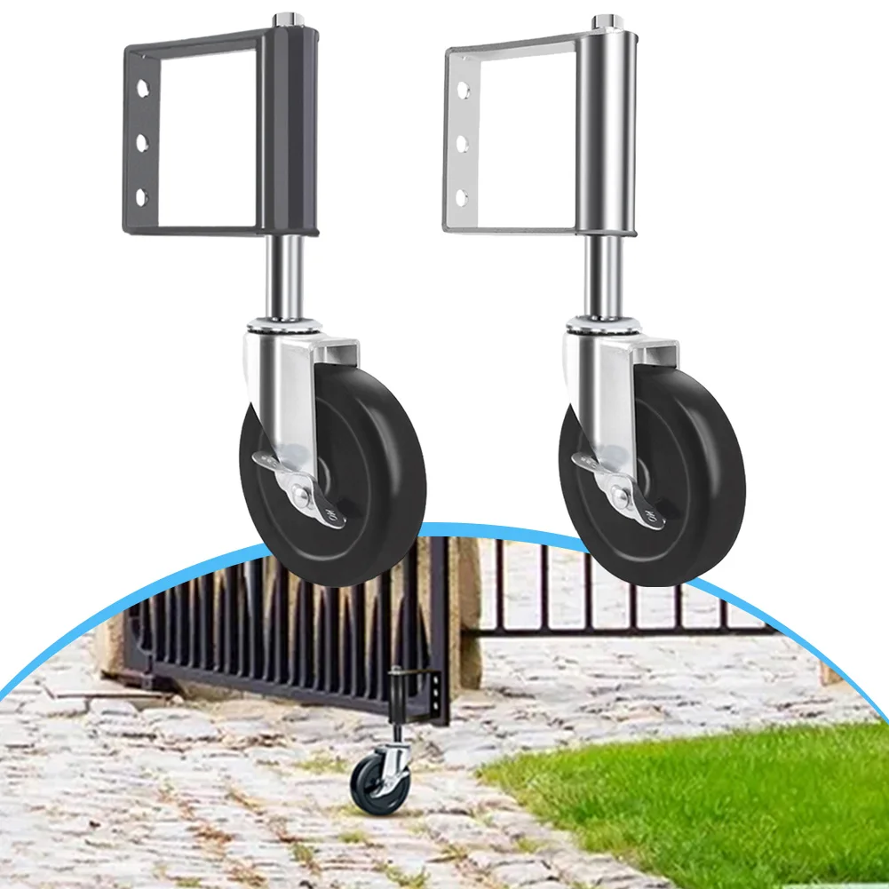 ガーデンゲートホイール 耐摩耗性ゲートスプリング 衝撃吸収ホイール ブレーキ付きホイール ヘビーデューティスイベルキャスター ホームハードウェア