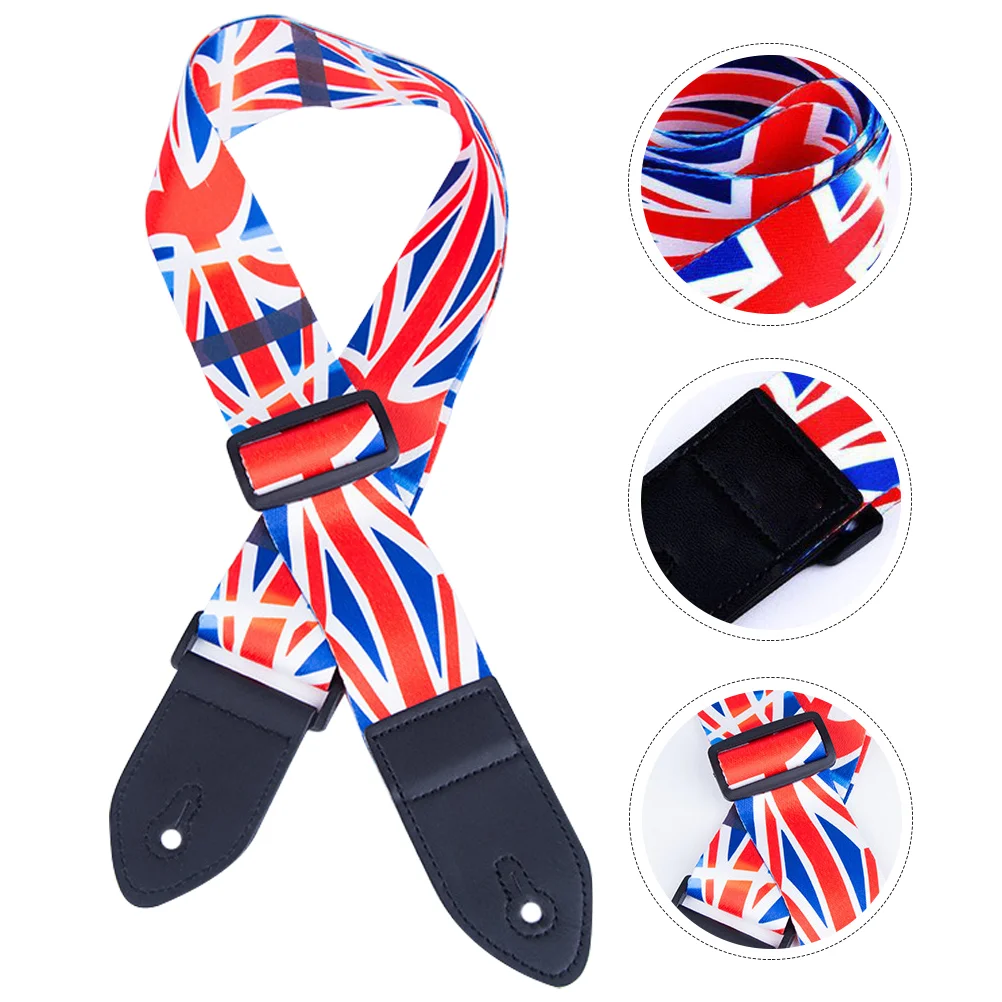 

2 Pcs Various Watch Band Widened Ukulele Shoulder Strap Polyester Cotton Guitar Performance Printing