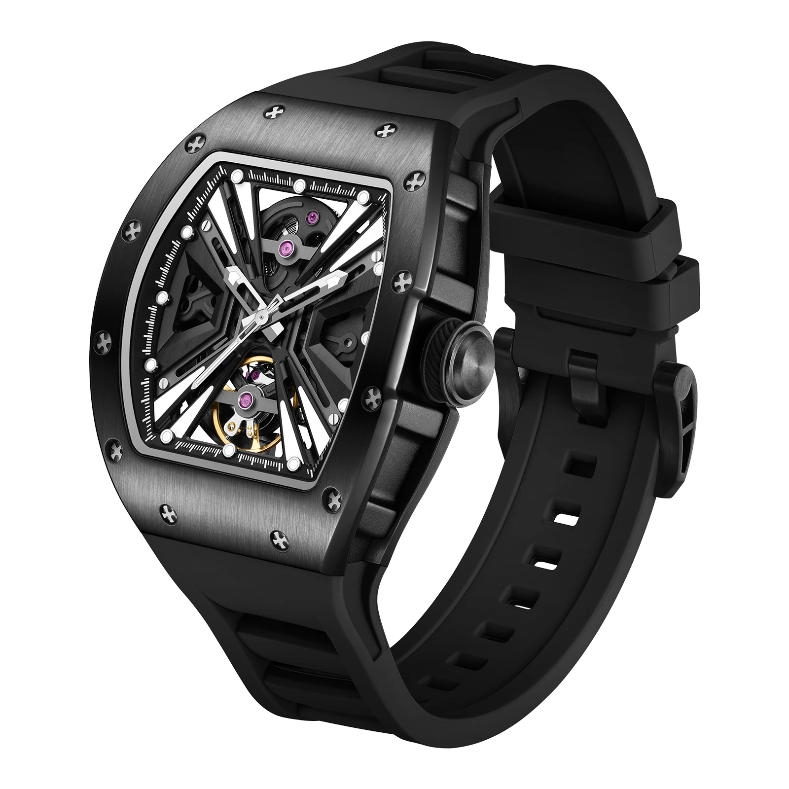 NEW Automatic Mechanical Pagani Design Wristwatch Fashion Casual Skeleton Sapphire Stainless Steel Watch for Men