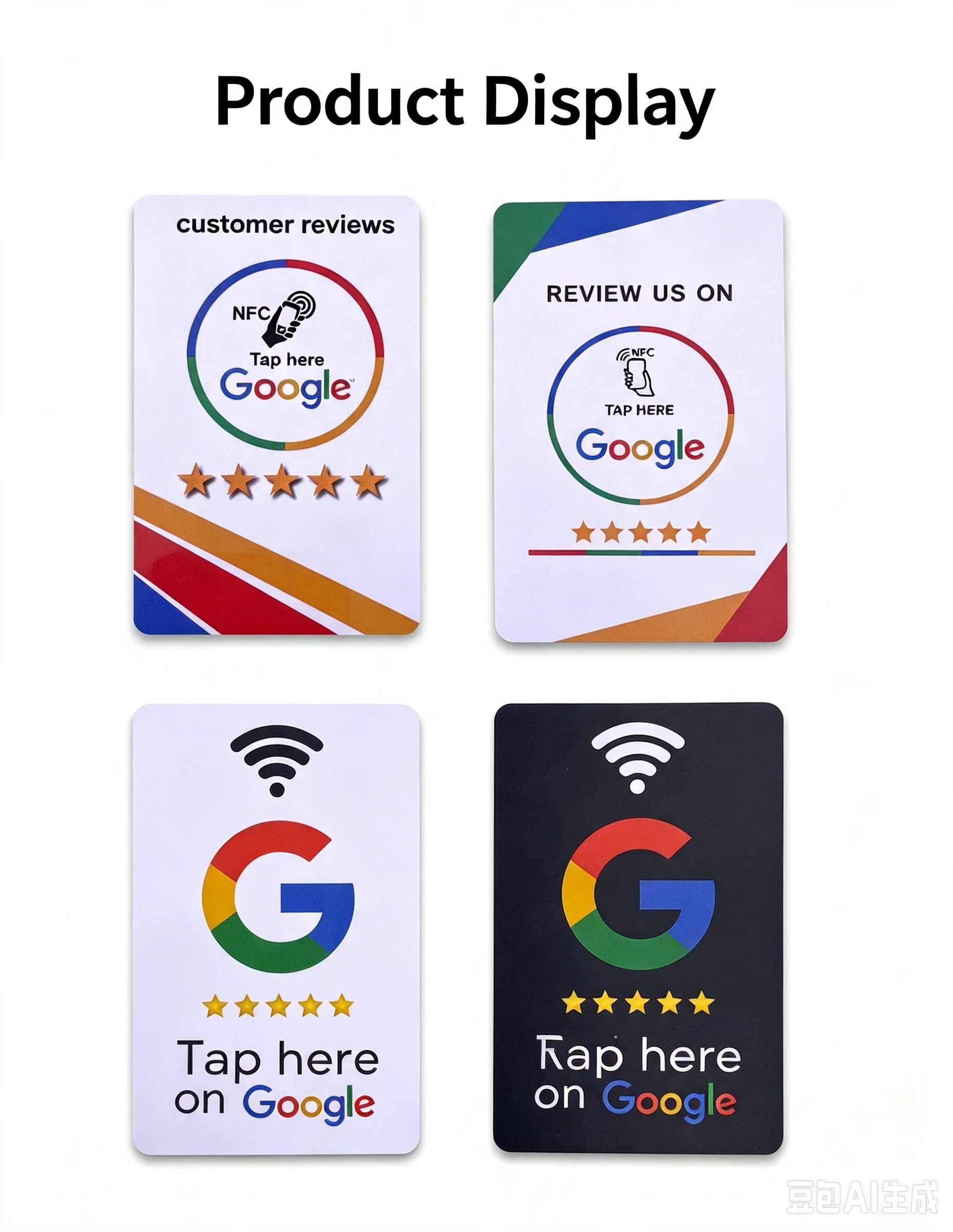 Reusable Review Tap Card Google Reviews Tap NFC Card Front Back Review Us on Google Saves Time User-Friendly