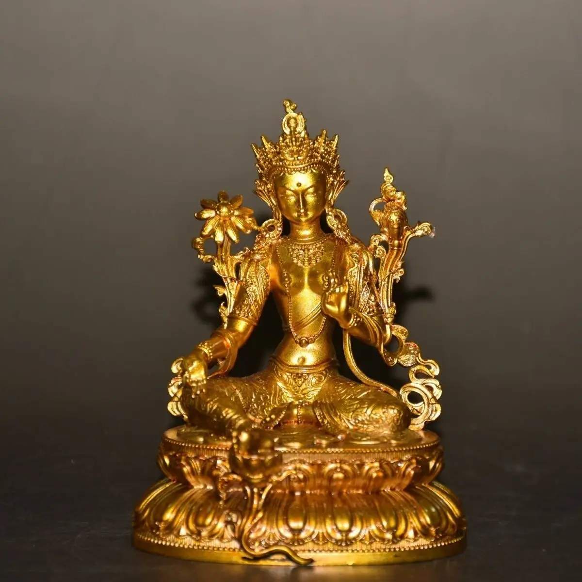 Flower Green tara guanyin buddha Statue Sculpture Figurine Home Decoration