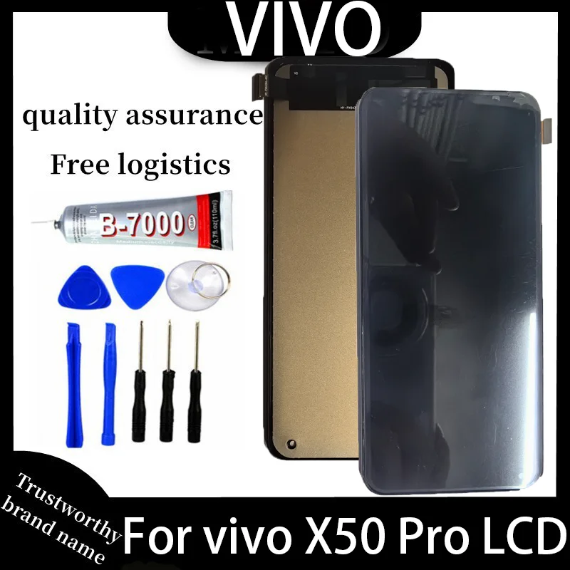 

100%Test 6.56" AMOLED LCD For VIVO X50 Pro LCD Display Screen Touch Digitizer Assembly For Vivo X50 Pro Display V2046 Repacement