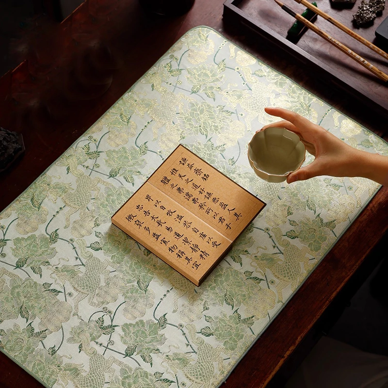 Velvet Jacquard Painting Mat - Non-Slip Calligraphy Felt Pad, Anti-Dirty Desk Protector for Ink Writing 40x60 cm