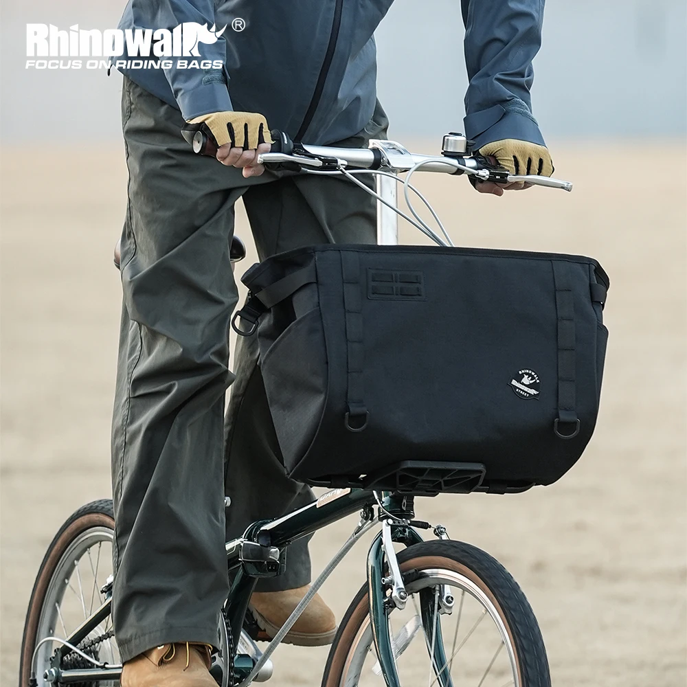 Rhinowalk Bicycle Handlebar Bag 17L/24L Bike Storage Bag Bicycle Front Basket Shoulder Bag For Brompton Dahon Bike Accessories
