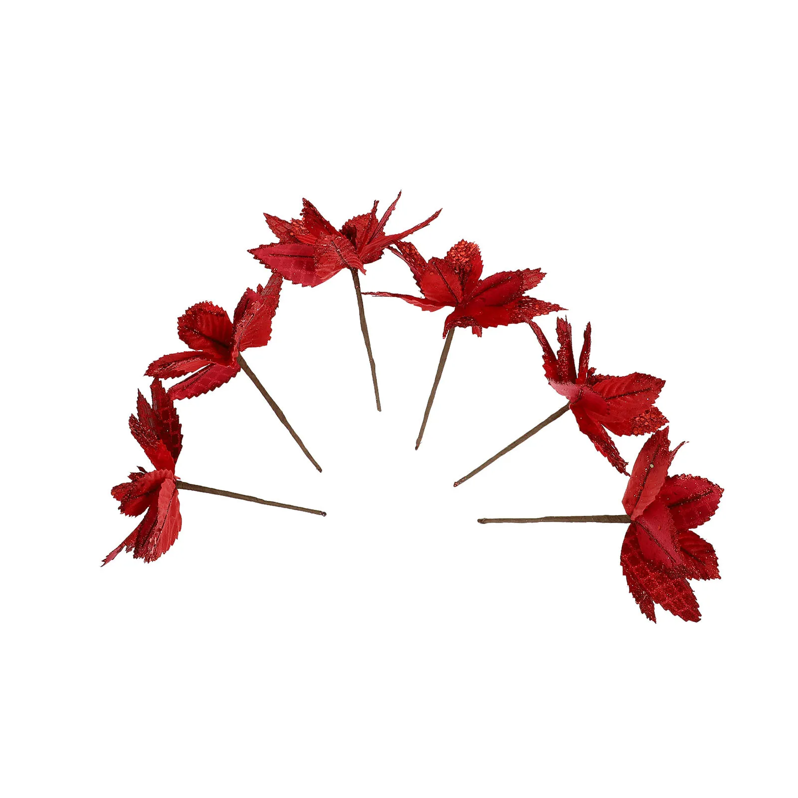 

6 pcs Christmas Decorative Flower Simulated Artificial Floral Arrangement For Holiday Wedding Party Home Decoration Diy Xmas