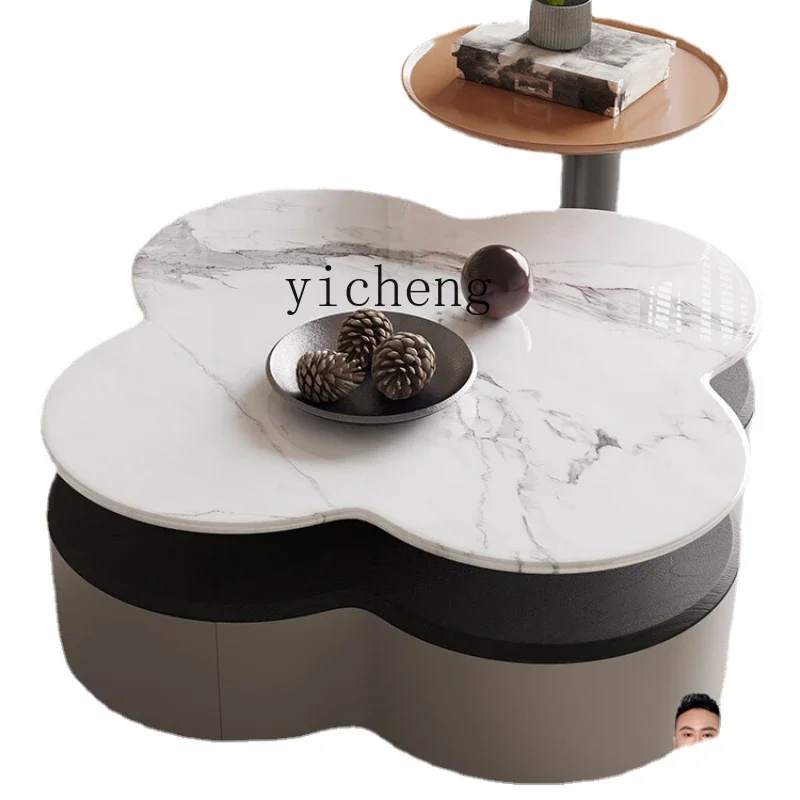 

Stone Plate Coffee Table Living Room Home Simple Modern Side Table round a Little Cloud Coffee Table