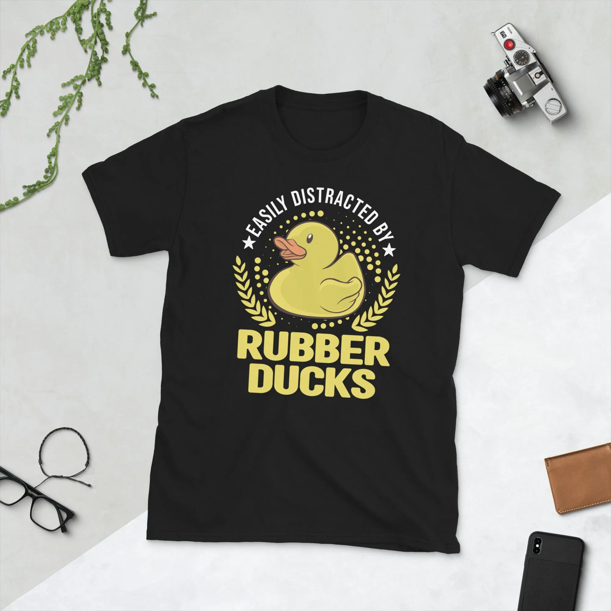 Easily Distracted By Rubber Ducks T Shirt Yellow Duck Duckie Ducky