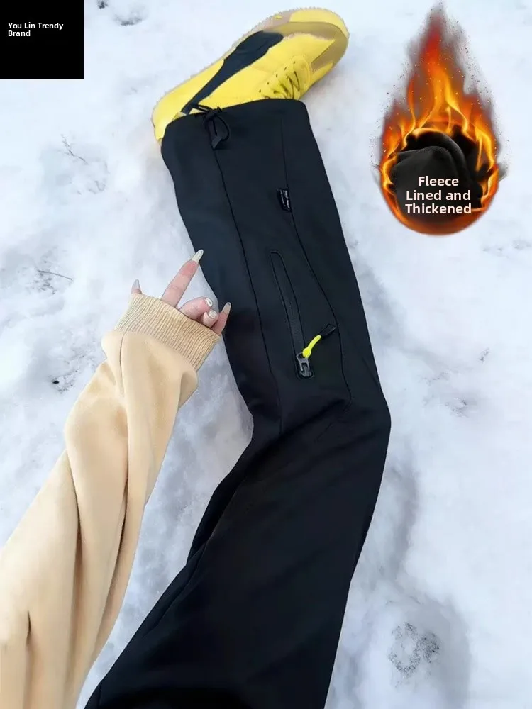 

Зимние мужские брюки для активного отдыха с флисовой подкладкой, устойчивые к холоду, мягкие, для катания на лыжах, влагоотталкивающие, для походов, повседневные, прямые...