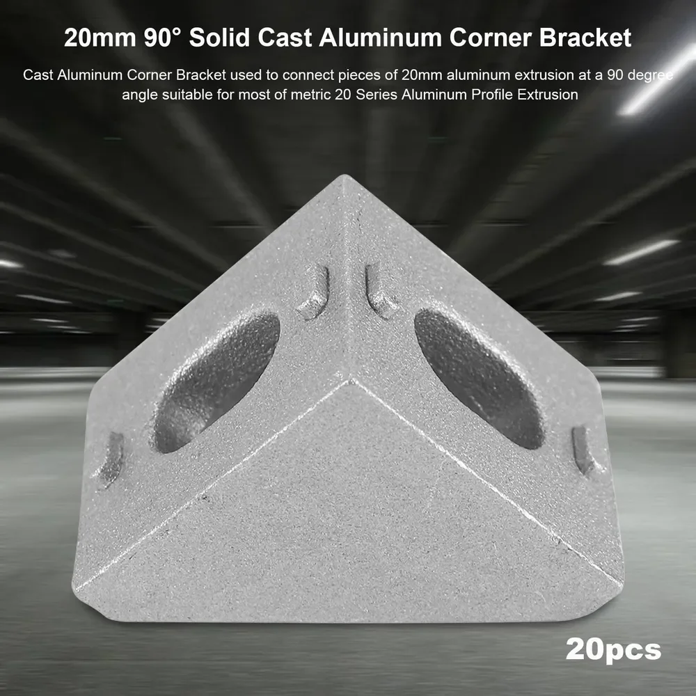 Aluminum Profile Series 2020 Corner Bracket Right Angle with T-Nut Hexagonal Head Screws Corner Brace L Shape Angle Bracket