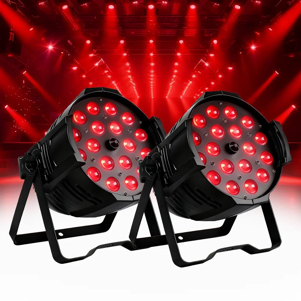

2pcs/set 18x18W LED Zoom Par Light RGBWA+UV 6in1 Light For DJ Disco Club Bar Stage Effect Lighting