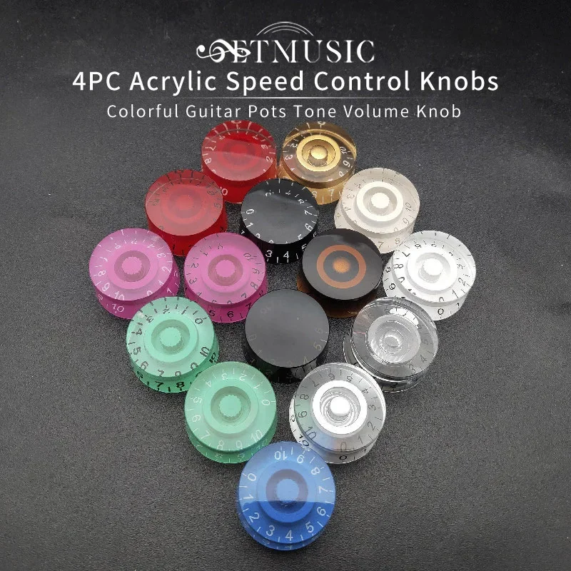 4PCS Muilty Color Plastic Speed Control Knobs for Electric Guitar Tone Volume Knobs Buttons