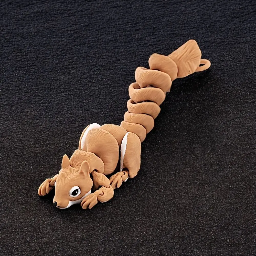 Giunti mobili Modello di scoiattolo Giocattoli Artigianato realistico Stampato in 3D Statuetta di scoiattolo Diceratops Cartoon