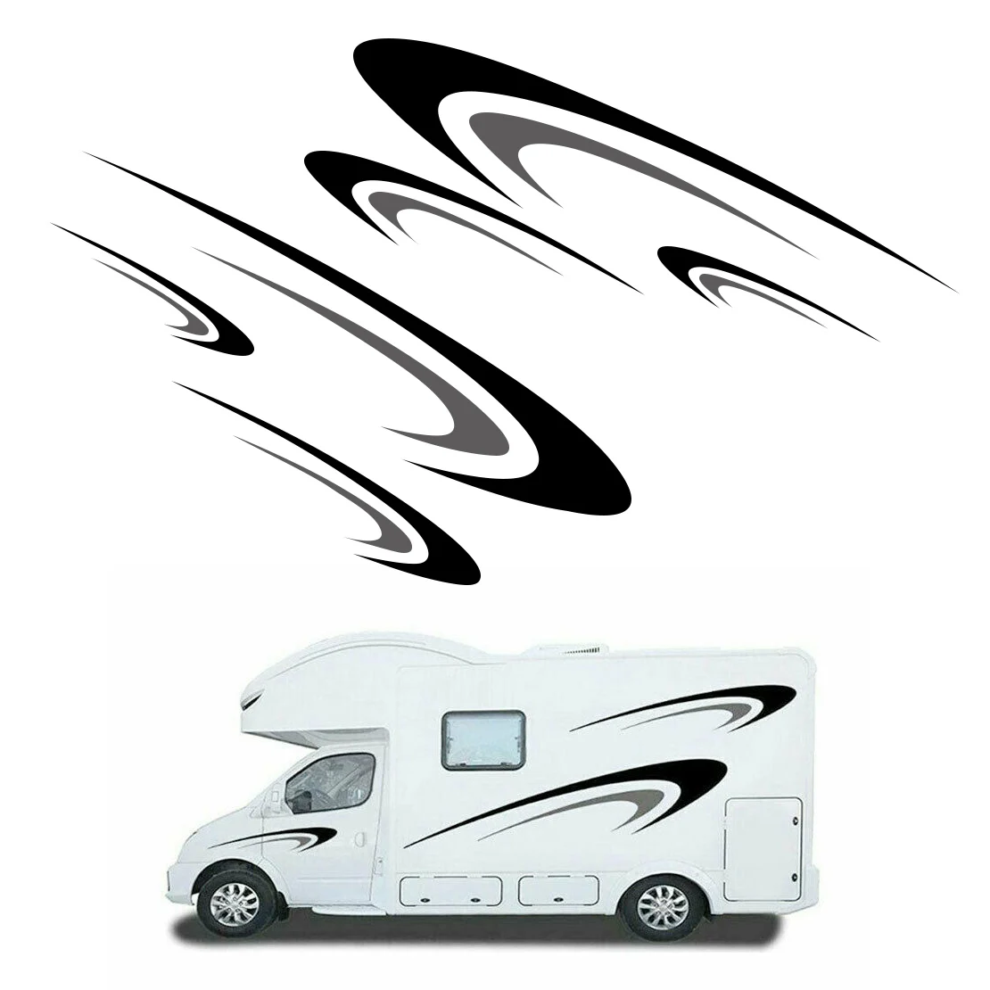 

Exterior Two Body Side Stickers Vinyl Decals Kit for Cars RV Trailers Campers Auto Universal