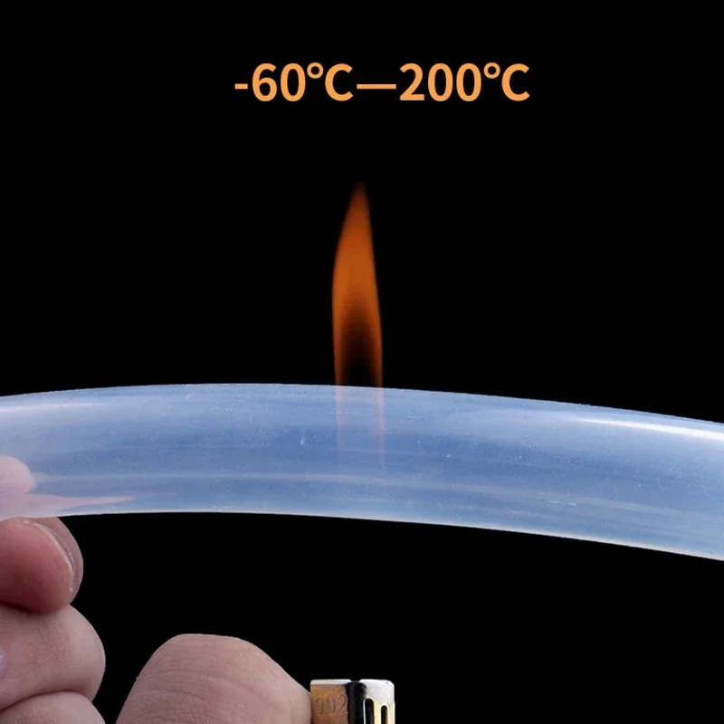 1M/5M Transparent Flexible Silicone Tubing ID 0.5 1 2 2.5 3 4 5 6 7 8 mm Food Grade Tube Pipe Temperature Resistance Nontoxic