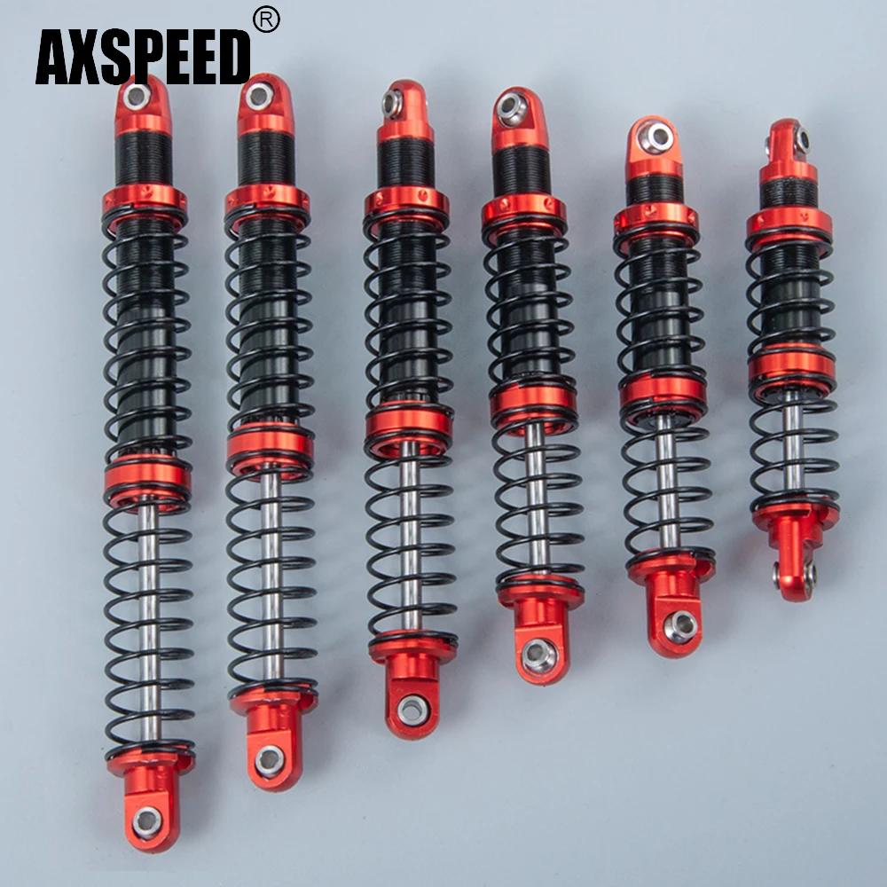 AXSPEED 4pcs/set Oil Adjustable Spring Shock Absorber Damper 75/85/95/105/115/125mm for D90 SCX10 TRX4 1/10 RC Car Truck Crawler