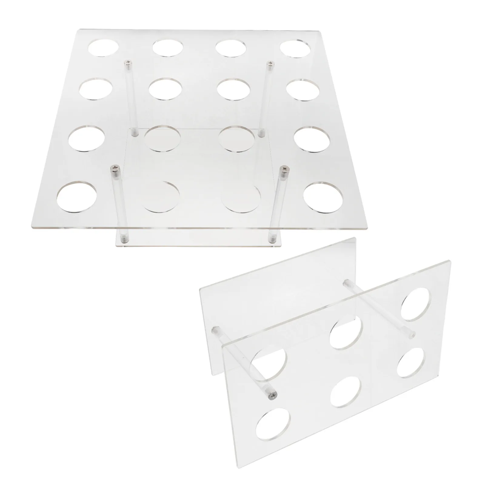 2Pcs Ice Cream Cone Stand Clear Acrylic 6 Holes 16 Holes Dessert Display Tray for Restaurant Catering Buffet Party Events