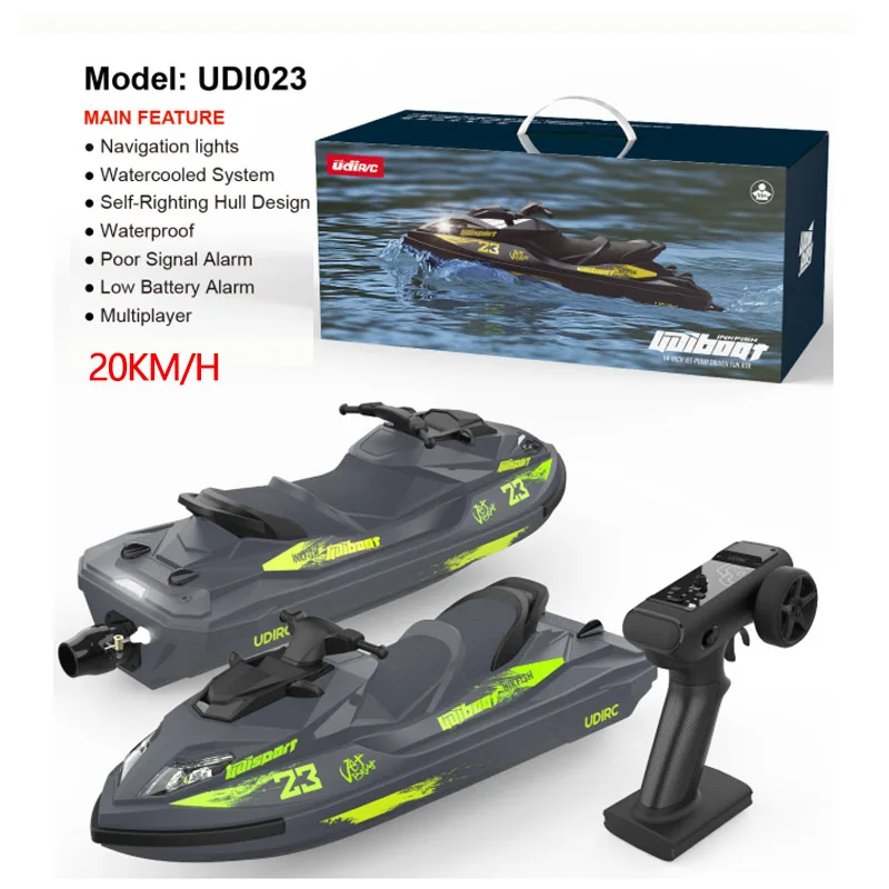 UDI023 RC Speedboot 2.4G Jet Spray RC Boot Afstandsbediening Schip Waterdichte Zelfopwindende LED-verlichting RTR Hoge snelheid Modellen Speelgoed