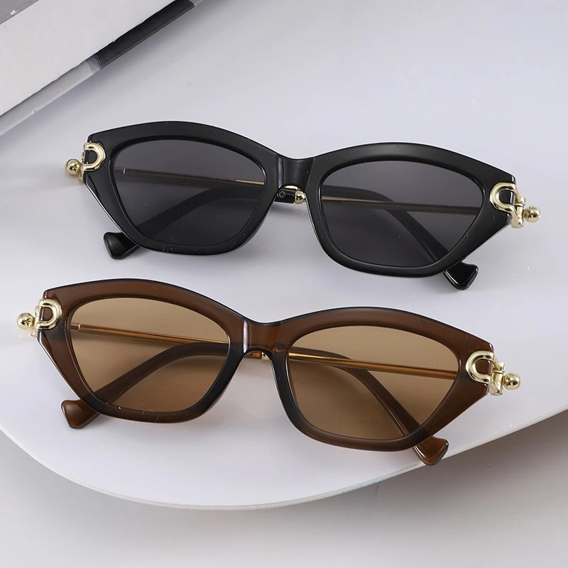 Trendy Cat Eye Women's Sunglasses UV400 Sun Glasses for Women Versatile Shades Fashionable Eyewear with Slimming Effect
