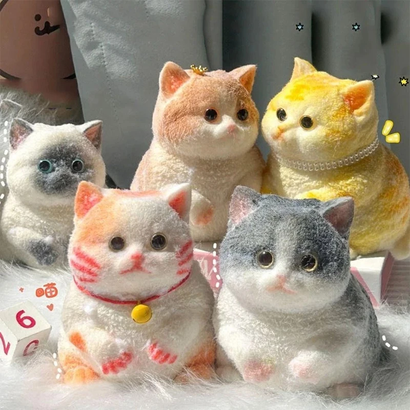 1pcs Taba Squeeze Soft Decor Cute Chubby Orange Cat Sticky Girl Kid Birthday Pet Gift Fidget Simulated Cat Home Ornaments