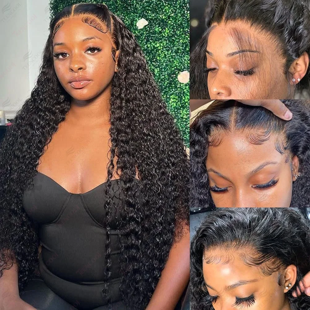 13x6 Hd Lace Deep Wave Front Wigs Human Hair Water Wave Curly Wigs 30 40 Inch 13x4 Lace Frontal Wigs For Black Women 200 Density image 4