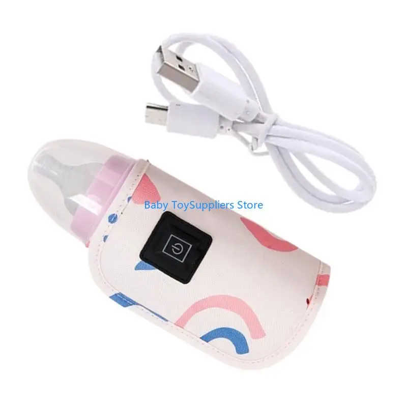 

R1WF Portable Insulated Baby Bottle Bag Bottle Warmer Case with USB Heating for Mom