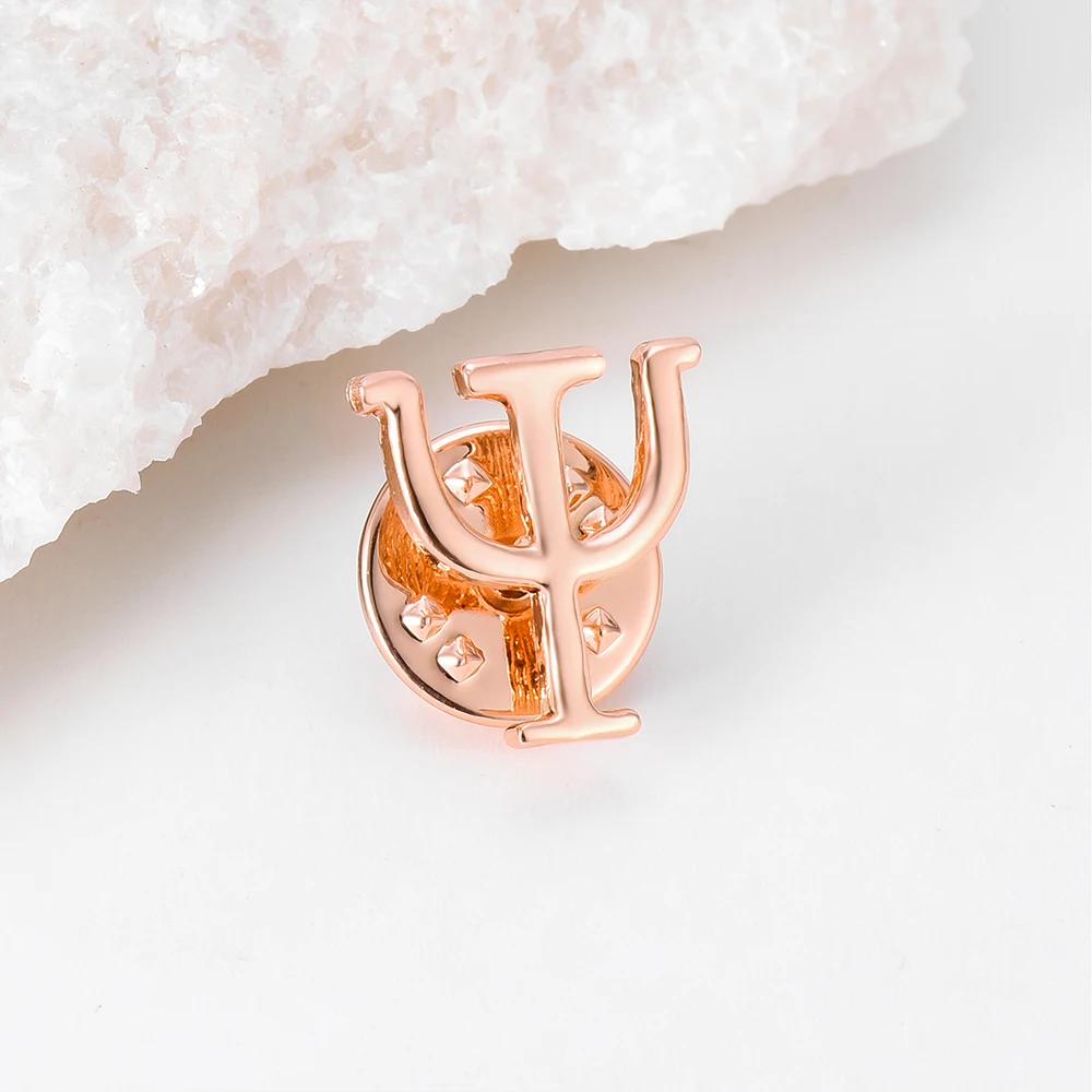 DCARZZ Mini Psi Psychology Brooch Pin Medical Rose Gold Color Jewelry Lapel Backpack Hat Badge Collected for Psychologist