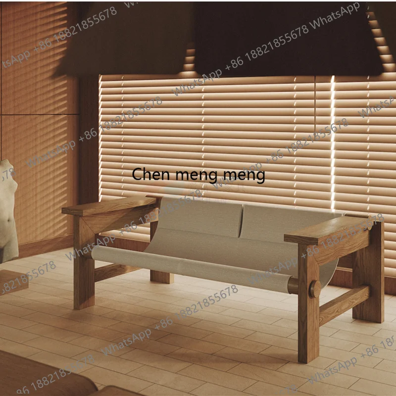 

Creative Balcony Solid Wood Single Leisure Chair Small Apartment Living Room Sofa Chair Homestay Mansion