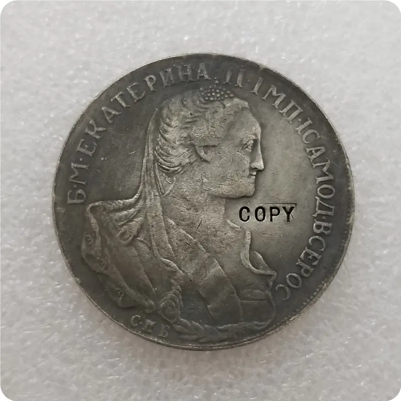 روسيا، ميدالية معاصرة، كاثرين الثانية العظيمة، روبل 1766 نسخة عملات معدنية طبق الأصل مقتنيات العملات المعدنية