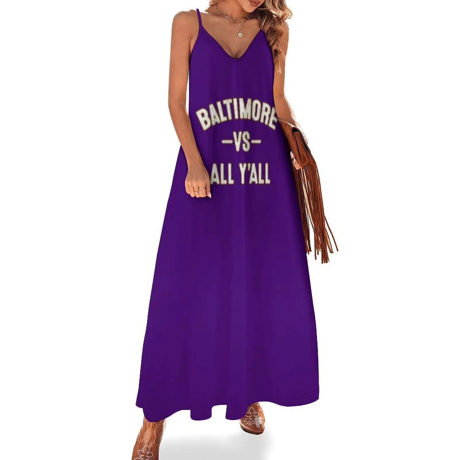 

Baltimore vs all y'all Sports Trending Tees Baltimore Football Sleeveless Dress summer dresses evening dresses women