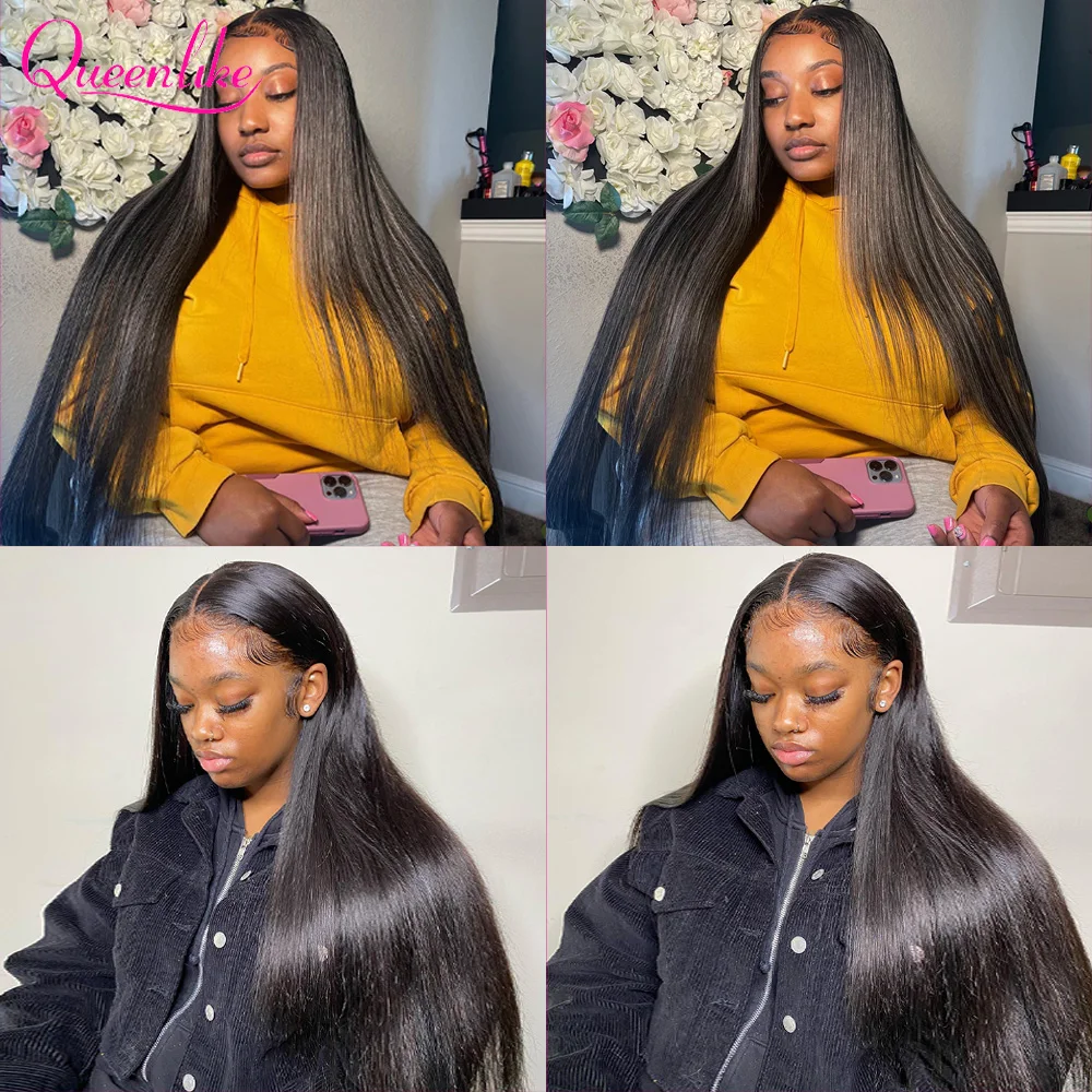 30 40 Inch Straight Human Hair Bundles With 4x4/5x5/6x6 Lace Closure Brazilian Weave 3 Bundles With 13x4 Frontal Closure Remy