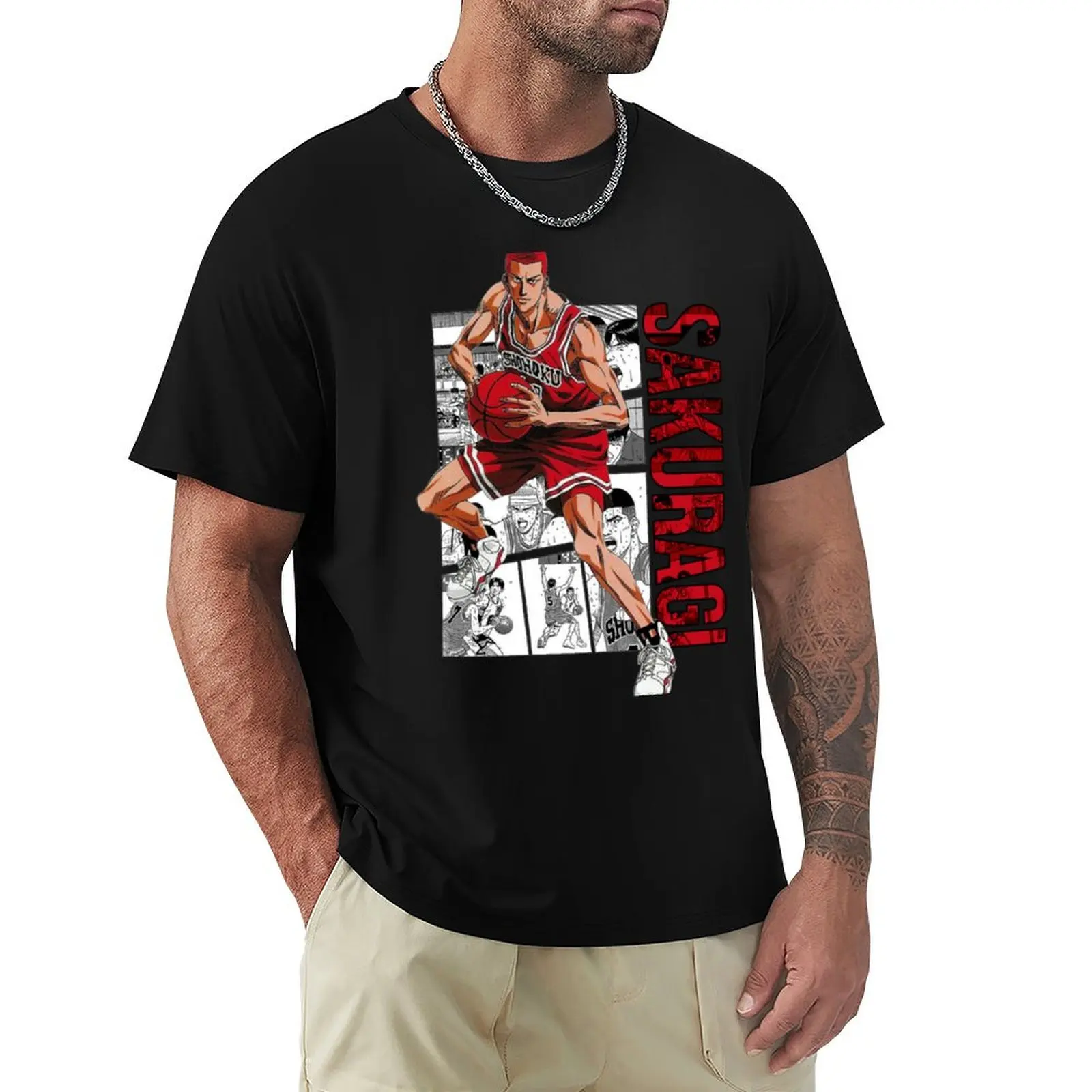 Sakuragi T-Shirt Retro Style Print Casual Top