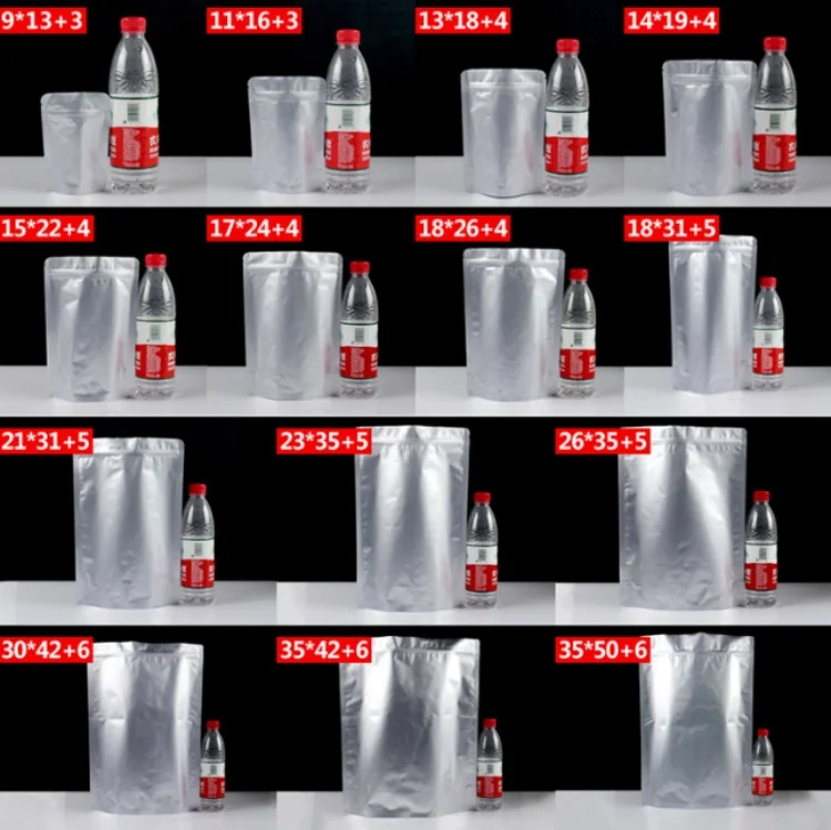 50 pçs seguro canto redondo levante-se folha de alumínio ziplock saco de embalagem resealable lanche café à prova de luz presente malotes de