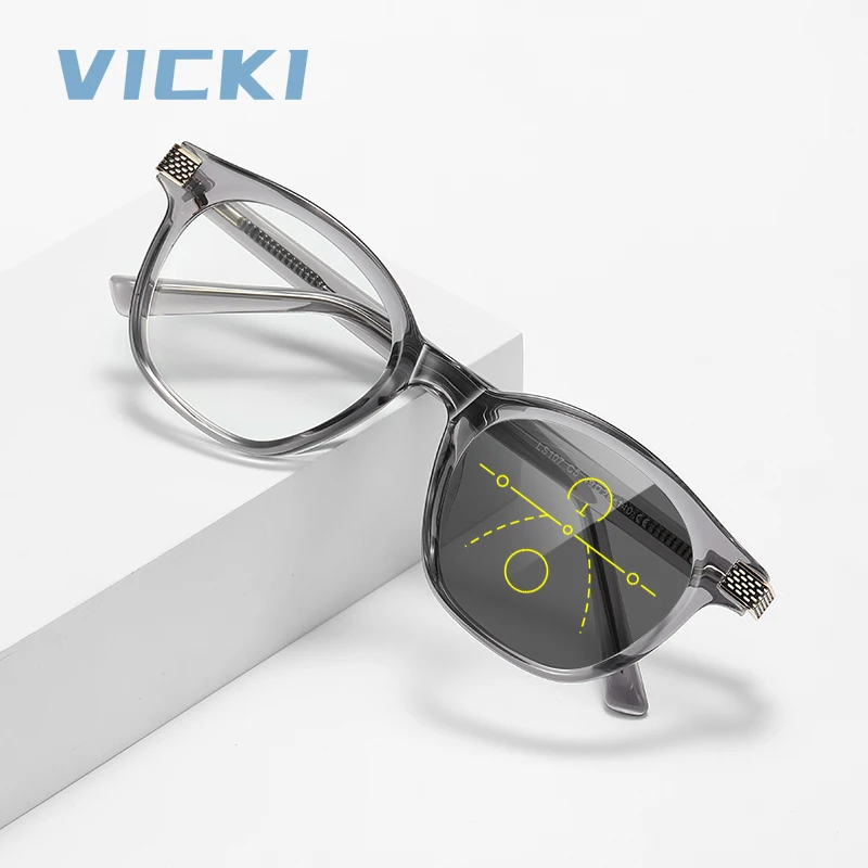 VICKI новые женские модные ретро-очки в круглой оправе с защитой от синего света, настраиваемыми рецептами и мультифокальными линзами LS107