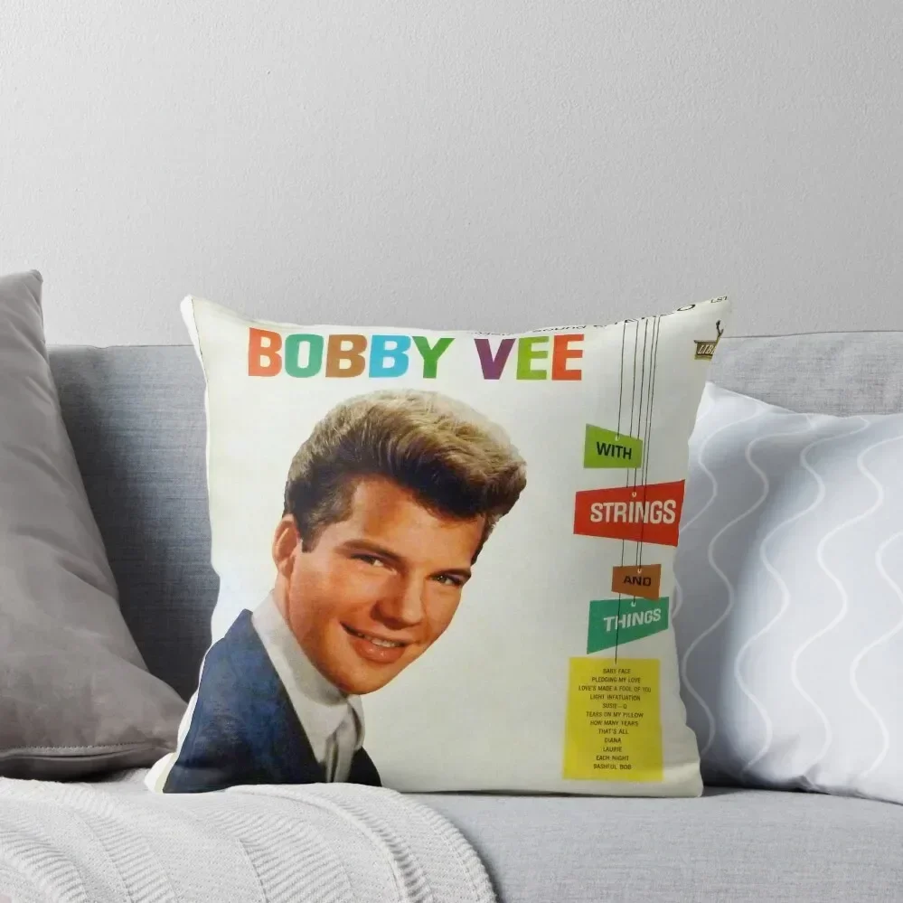 Bobby Vee, Strings and Things, Rockabilly, Pop, Teen Idol, 50's, Rocker, singer Throw Pillow autumn pillowcase pillow